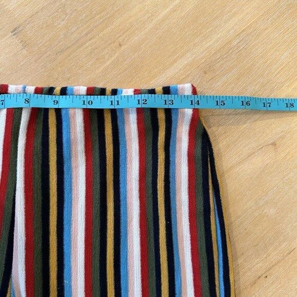 Urban Outfitters Striped Elastic Pull On Wide Leg Cropped Multi Pants Size Small - Picture 10 of 12